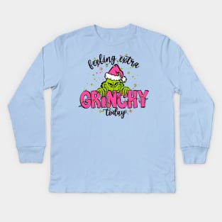 Extra Grinchy Kids Long Sleeve T-Shirt